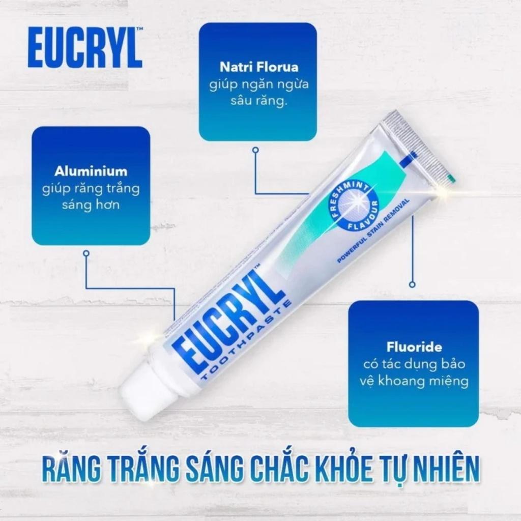 Kem Đánh Răng Eucryl Toothpaste Tẩy Trắng Bạc Hà 62g