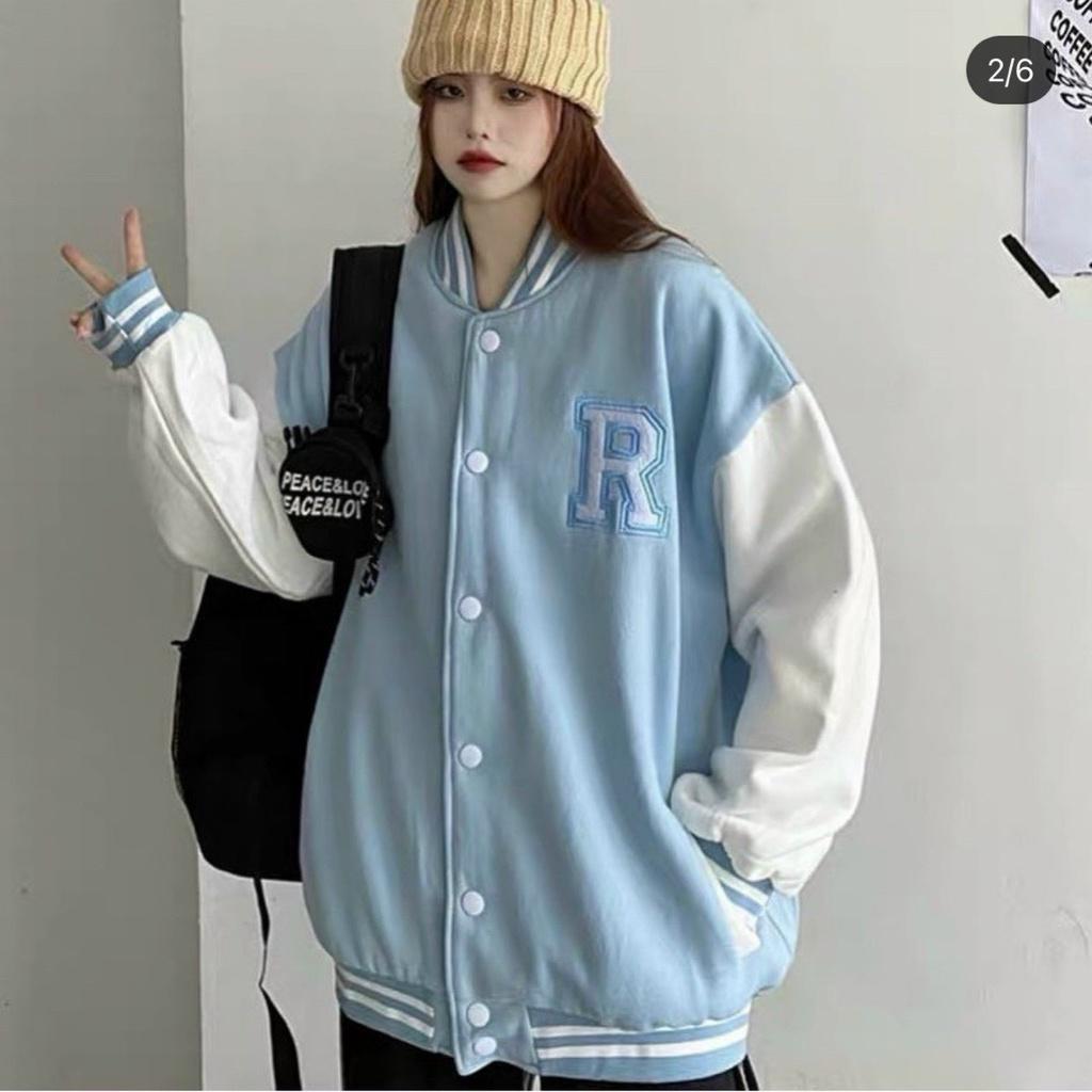 ÁO HOODIE - ÁO KHOÁC NỈ NGOẠI PHỐI NÚT (Ảnh Thật) HOOIDE MỚI THÊU CHỮ R DỄ THƯƠNG