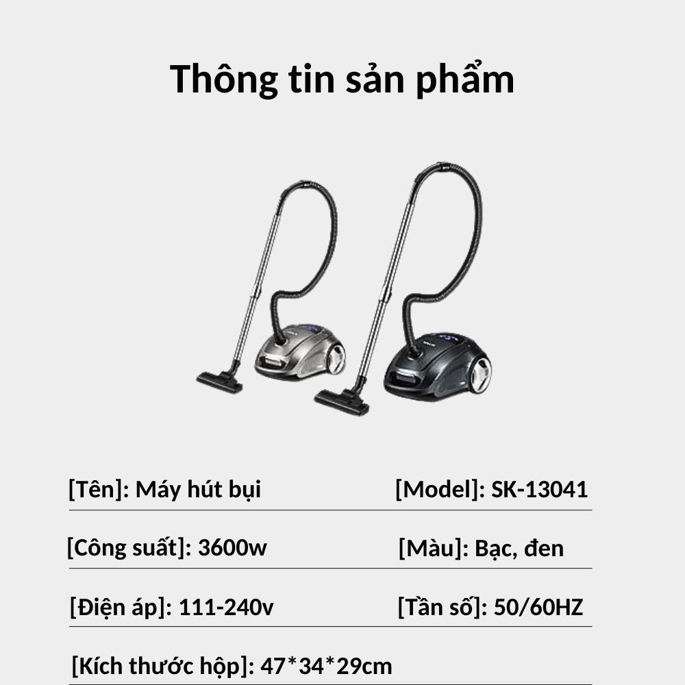 Máy hút bụi cầm tay gia đình SOKANY SK-13041 với lực hút lên đến 220.000Pa có màn hình LCD vô cùng tiện ích - HÀNG CHÍNH HÃNG