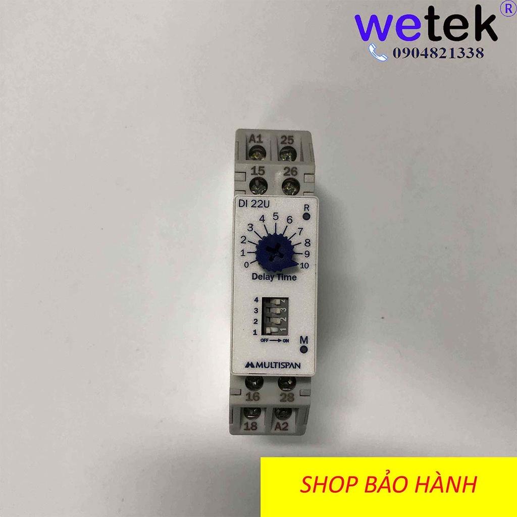 Multispan DI-22 timer đóng trễ mở trễ dải rộng công nghiệp rẻ tốt 0.1s tới 10h, 2 cặp tiếp điểm