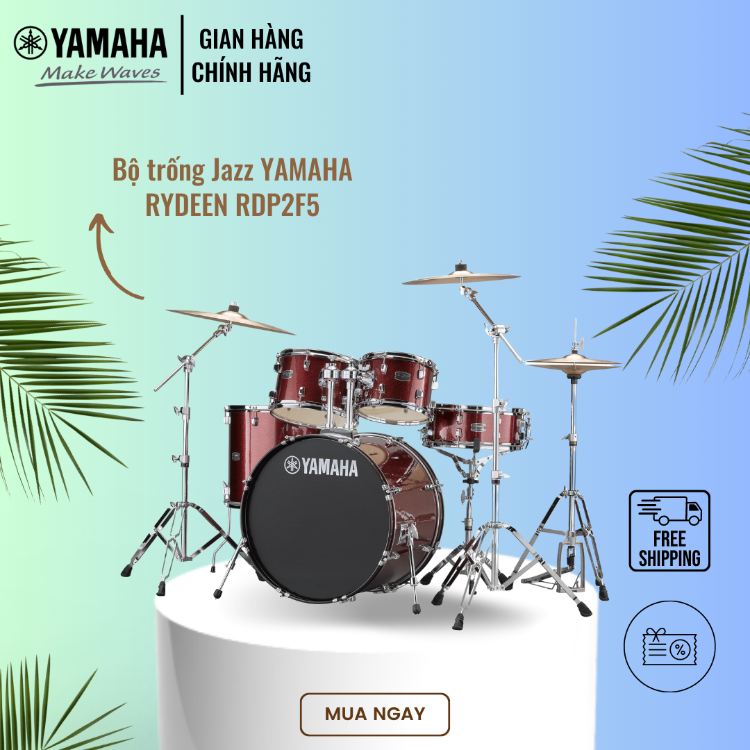 Bộ trống Jazz YAMAHA RYDEEN RDP2F5 (gồm 5 chi tiết, không gồm cymbal) - Hàng chính hãng