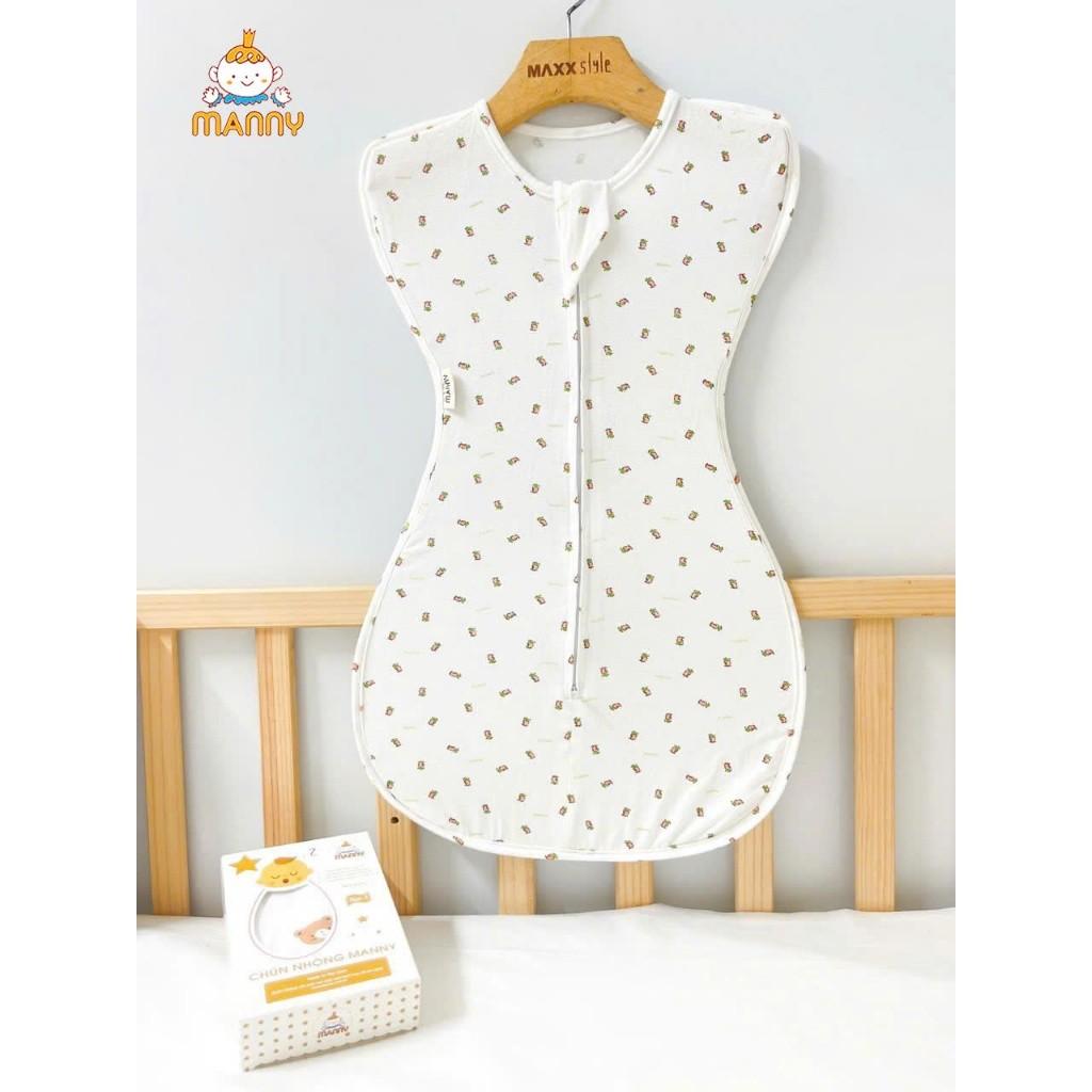 Nhộng Chũn Cotton Thun Lạnh MANNY Co Giãn, Mềm Mại Cho Bé Ngủ Ngon Có Khóa 2 Chiều [Mẫu Mới] - Manny- Thỏ Nâu