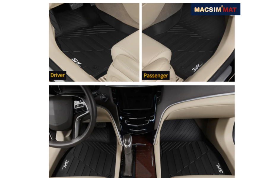 Thảm lót sàn xe ô tô Cadillac XTS 2012- đến nay nhãn hiệu Macsim 3W - chất liệu nhựa TPE đúc khuôn cao cấp - màu đen.,