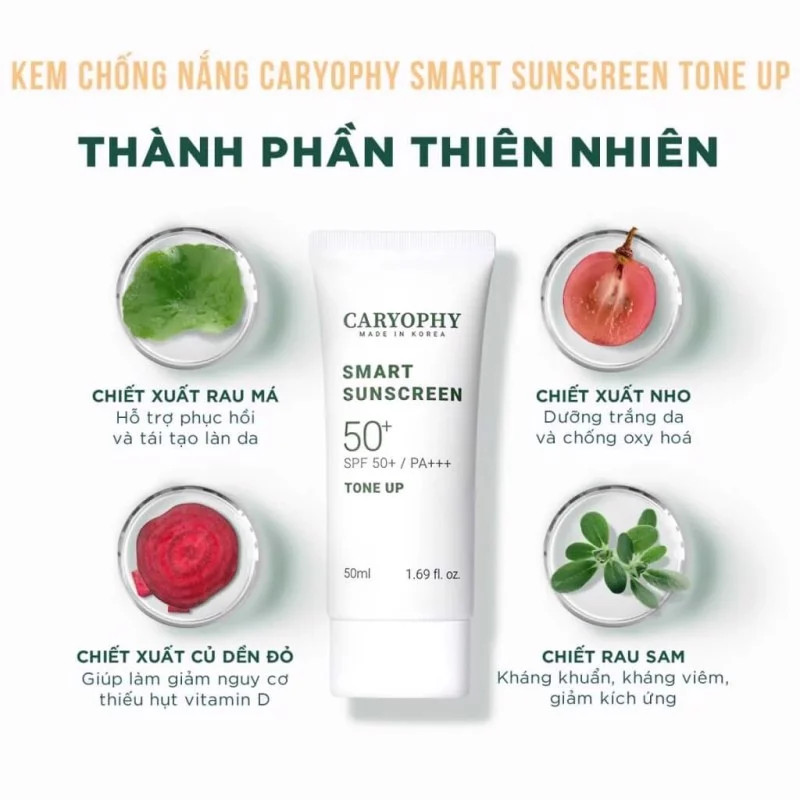 Combo 2 Sản Phẩm Ngừa Mụn, Mờ Thâm, Bảo Vệ Da CARYOPHY (Serum 10ml + KCN Tone Up 50ml)