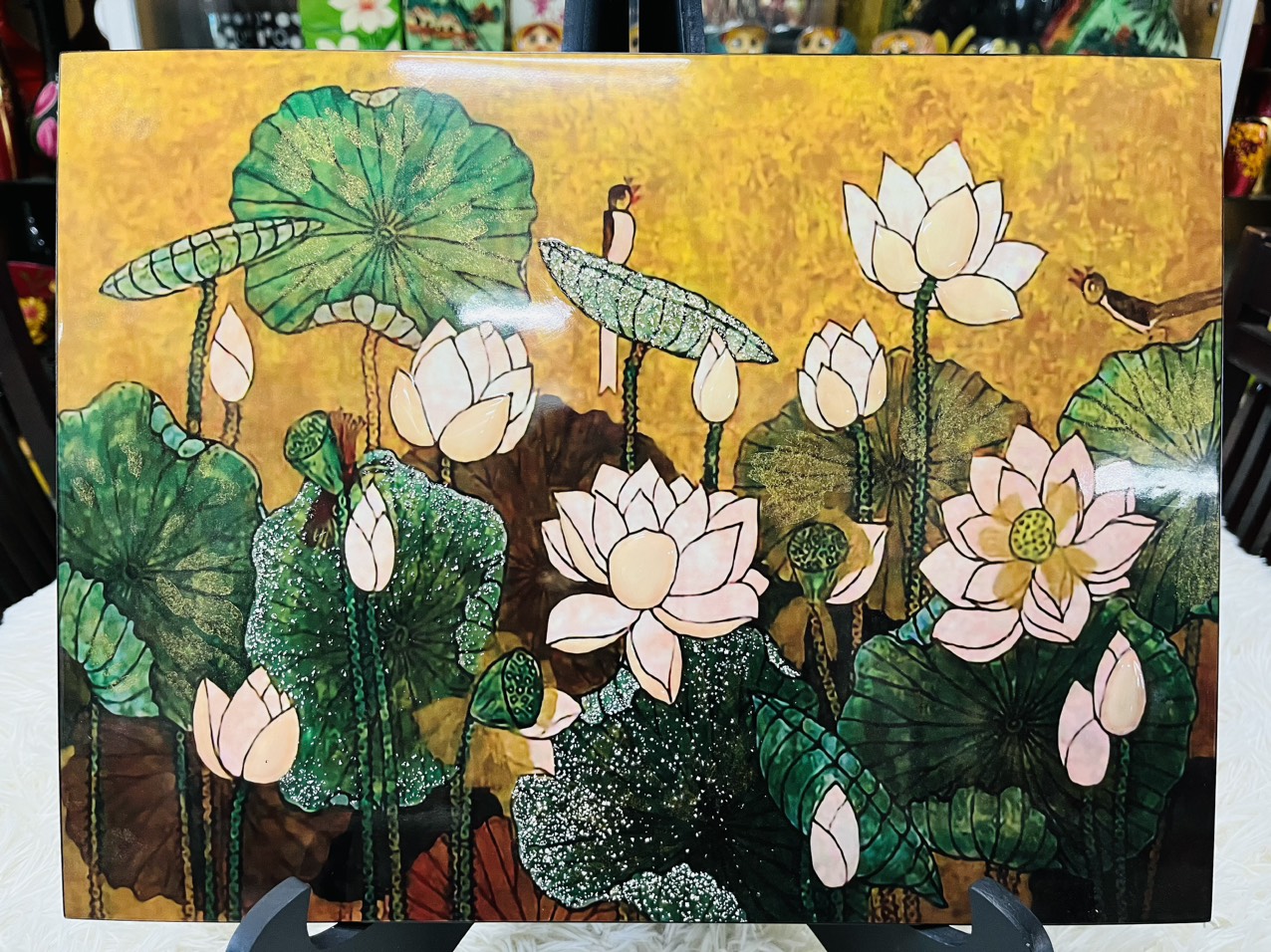 Tranh Sơn Mài - HOA SEN | Size 30x40 cm | Tinh Hoa Nghệ Thuật Việt – Thanh Tịnh và Trang Nhã