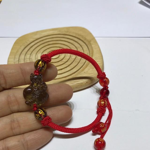 Vòng hồ ly đá lưu ly tết chỉ đỏ