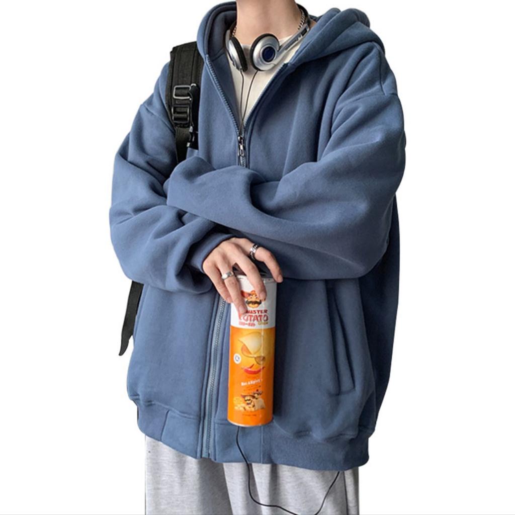 Áo Khoác Nỉ Trơn Basic Áo Hoodie Có Mũ 2 Lớp Dày Dặn Nam Nữ DTH03