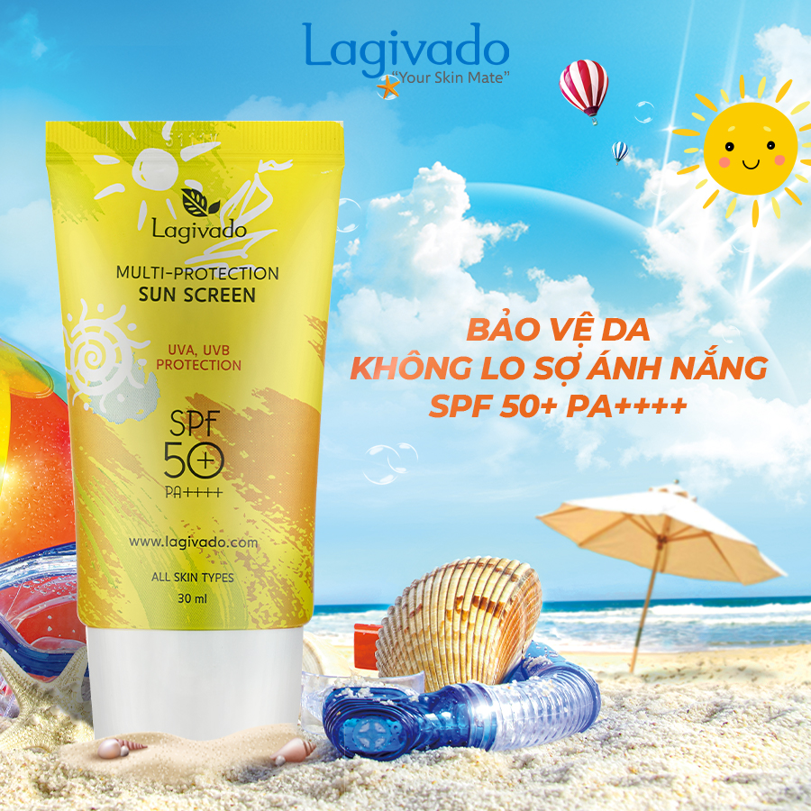 Kem chống nắng không gây nhờn rít, bí da Hàn Quốc Lagivado Multi-Protection Sun Screen SPF50+ PA++++ - 30g