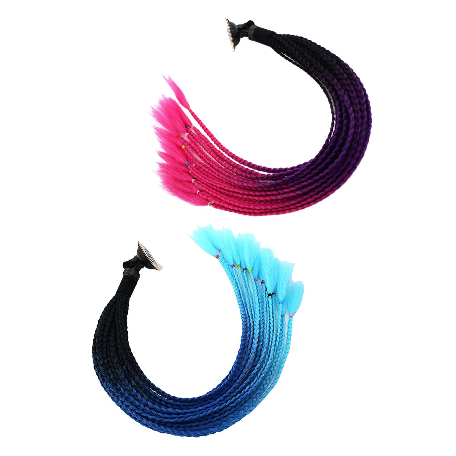 2pcs 55cm Hair Gradient Ponytail for Motorcycle