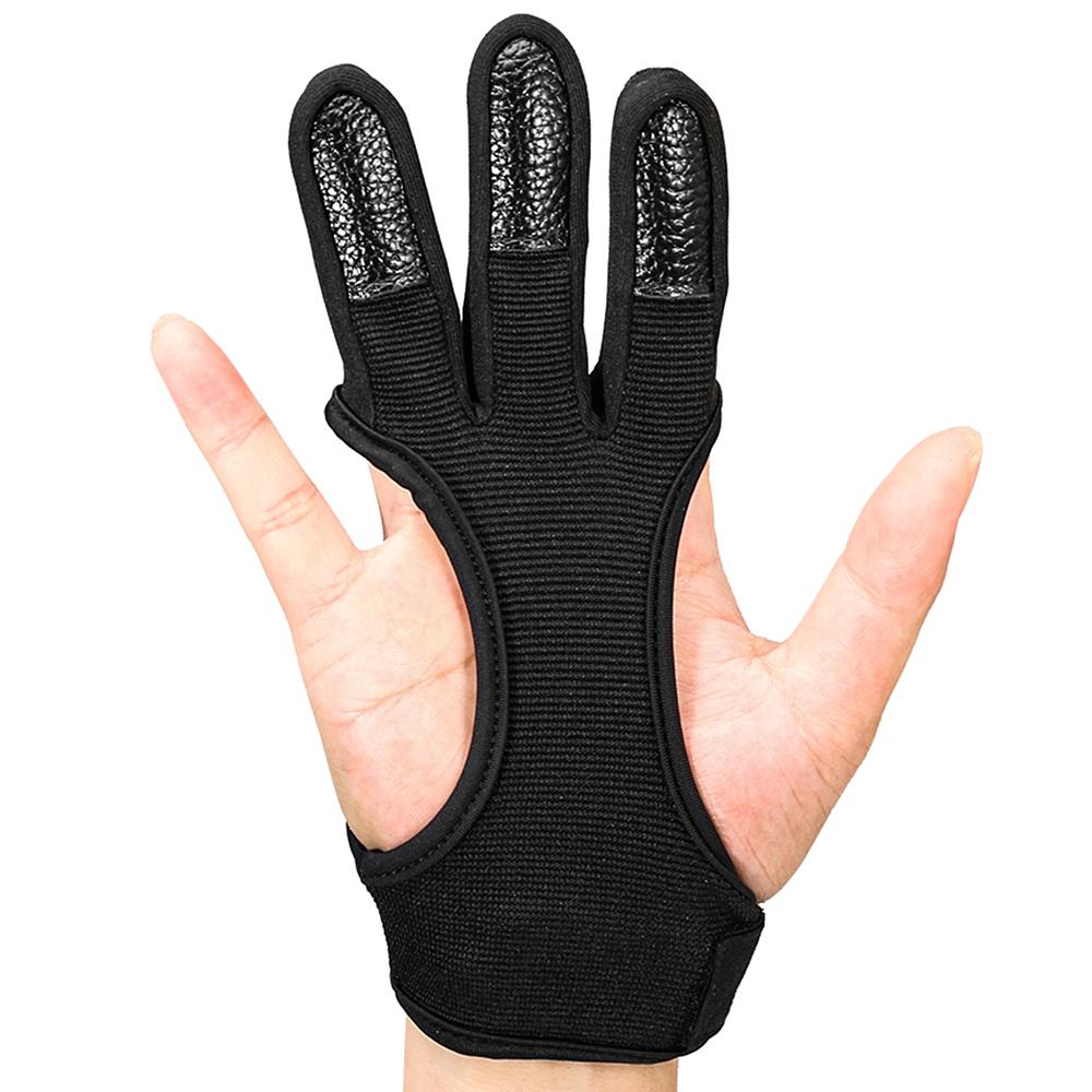 Găn tay bắn cung 3 ngón được làm từ chất liệu polyester có độ đàn hồi cao và mềm mại, nhẹ và thấm mồ hôi
