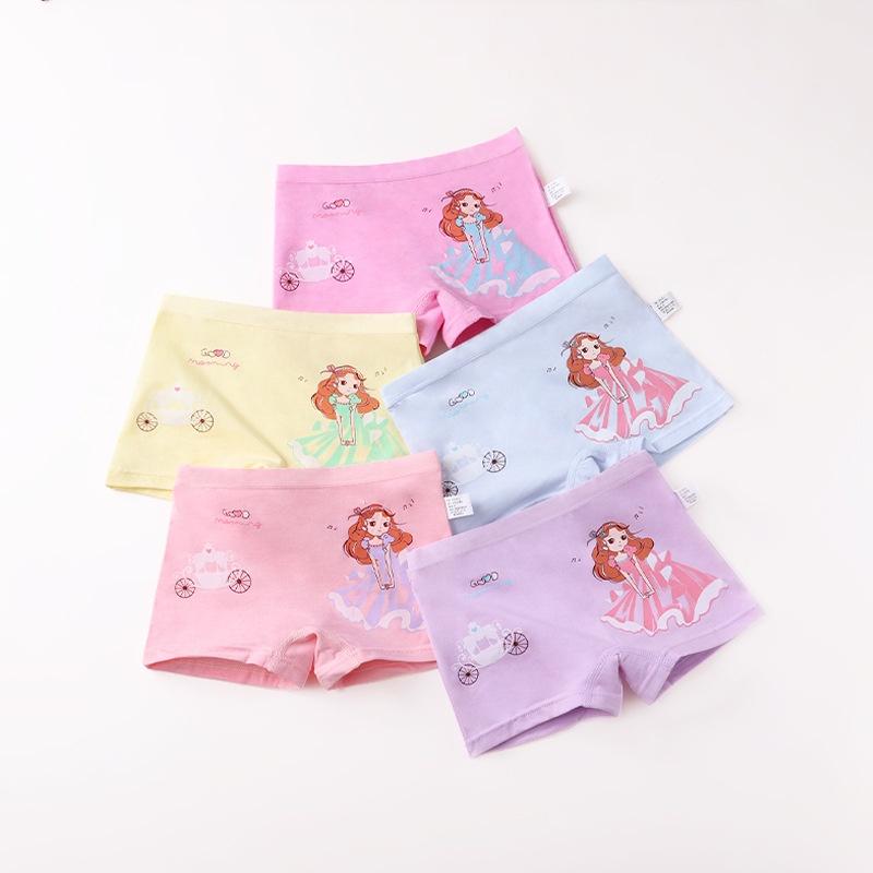 Set 5 quần chip đùi bé gái, quần lót trẻ em cotton cao cấp mềm mịn thoáng mát