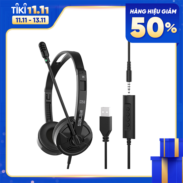 Tai Nghe Có Dây H58 Khử Tiếng Ồn Nhẹ Với Micrô Cho Máy Tính Văn Phòng Doanh Nghiệp