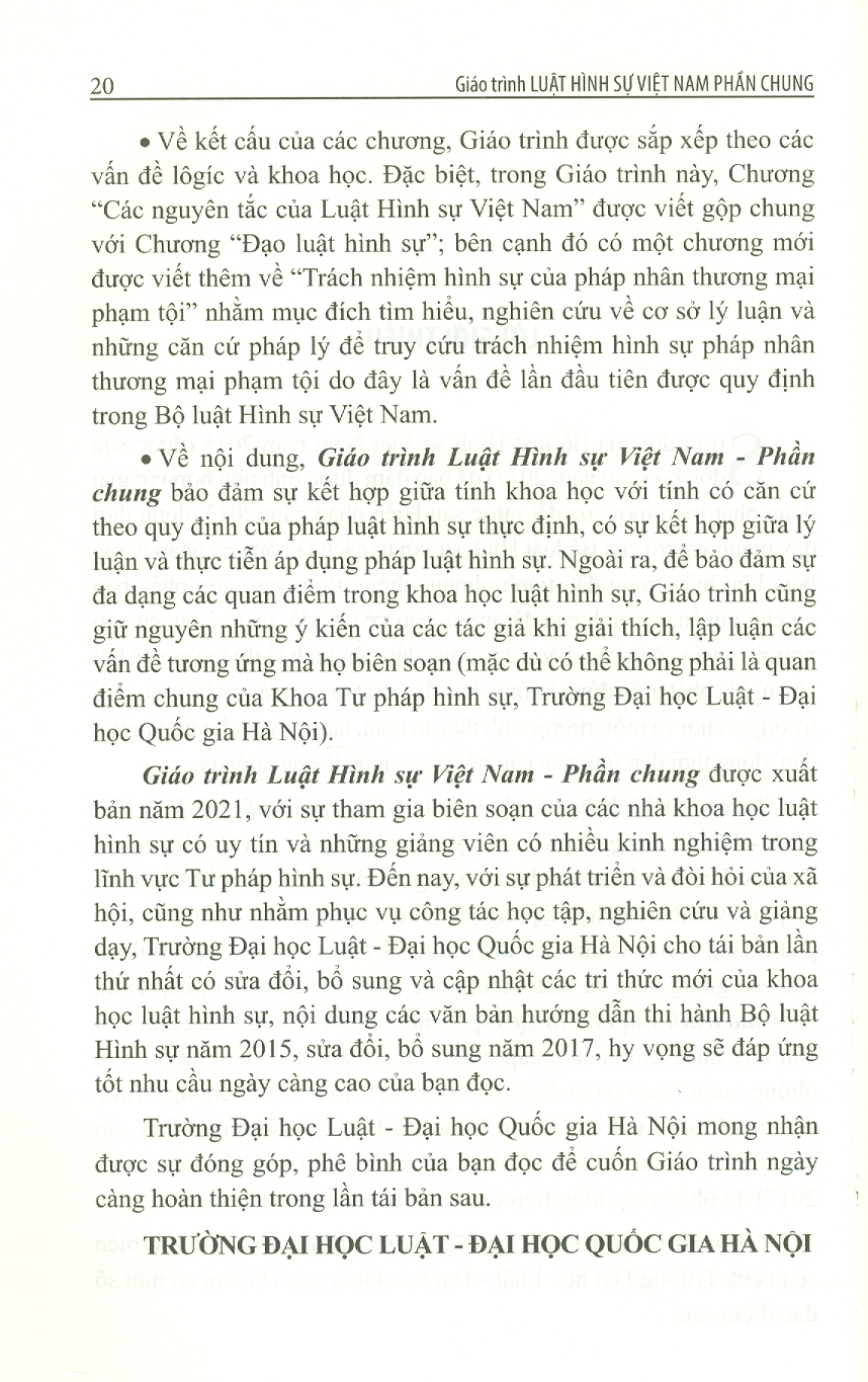 Giáo Trình Luật Hình Sự Việt Nam - GS. TSKH. Lê Văn Cảm, PGS. TS. Trịnh Tiến Việt - Tái bản, có sửa đổi bổ sung -