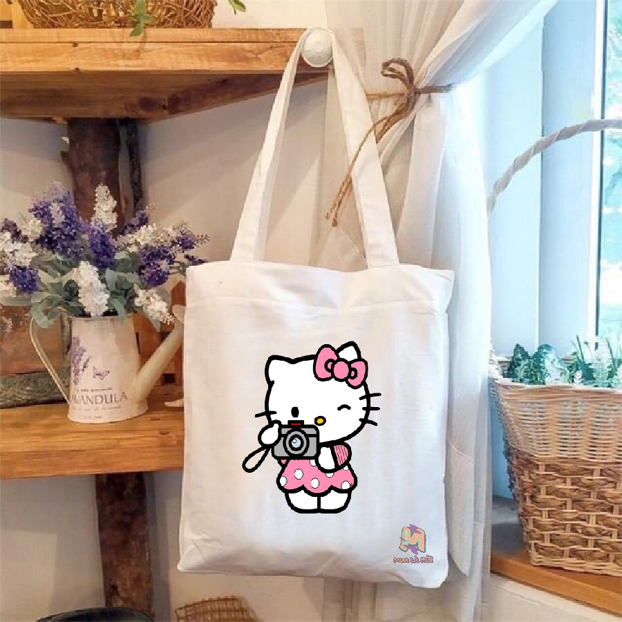 Túi Tote in hình chủ đề Hello Kitti