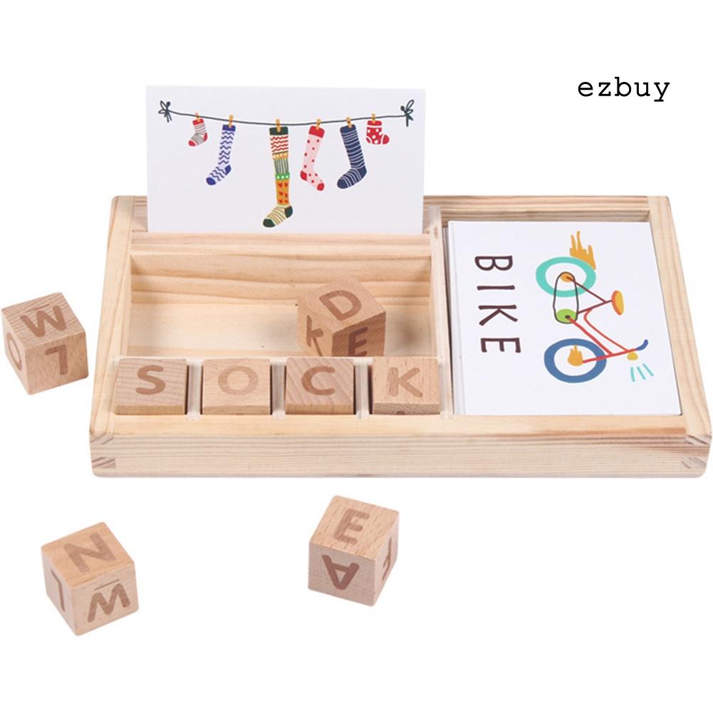 EY-Wooden English Cardboard Puzzles Alphabet Building Early Educational Kids Toy