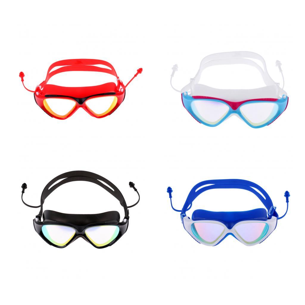 Adjustable Adult Swim Race Swimming Goggles Glasses Anti Fog UV Protection with Ear Plug + Protective Case