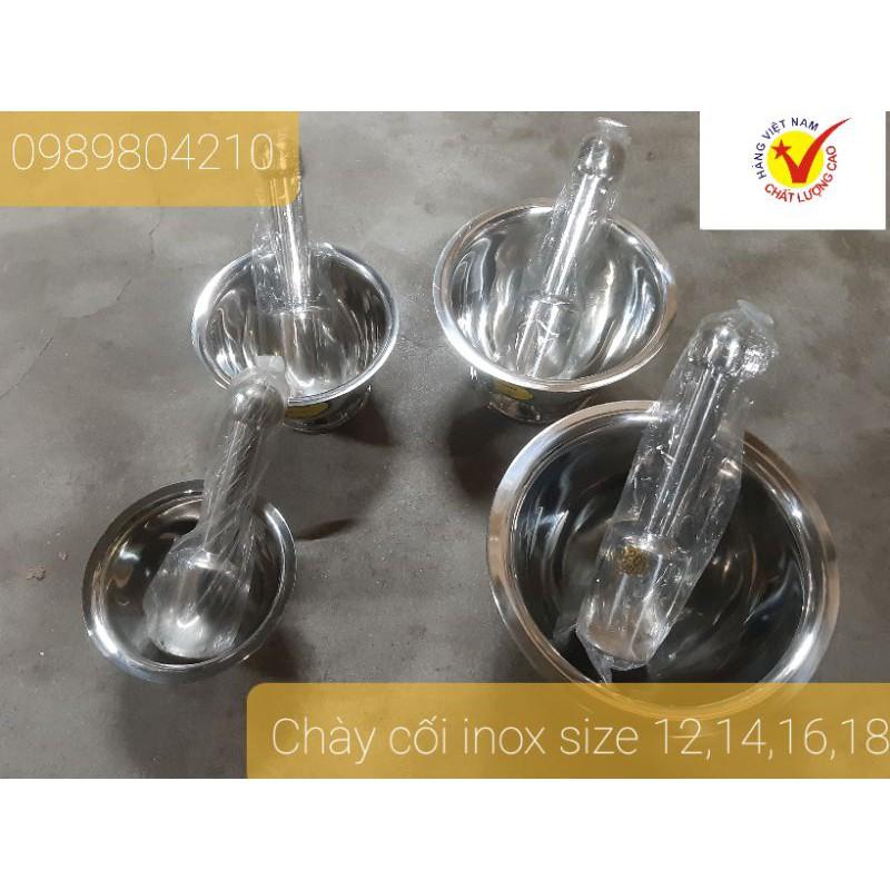 (Video sp) Bộ Chày cối inox  ĐỦ size 12,14,16,18 cm đk miệng,inox sáng ,dày dặn,chày to cầm chắc tay