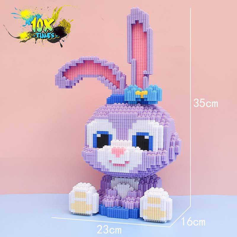 Đồ chơi lego 3d Thỏ tím stella lou múa bale dễ thương cute quà tặng sinh nhật bạn gái, đồ decor