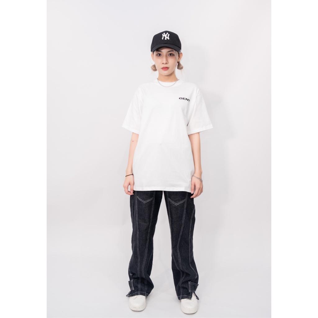 Áo thun Basic Tee unisex nam nữ from rộng, tay lỡ, cổ tròn màu đen, trắng, xanh dương, xanh lá, nâu