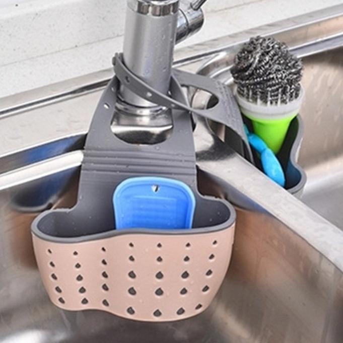 Giỏ Đựng Giẻ Lưới 2 LỚP Rửa Bát LOẠI DÀY Thoáng Giỏ Nhựa Treo Đồ Rửa Chén 2 Lớp Treo Vòi Nước Bồn Rửa