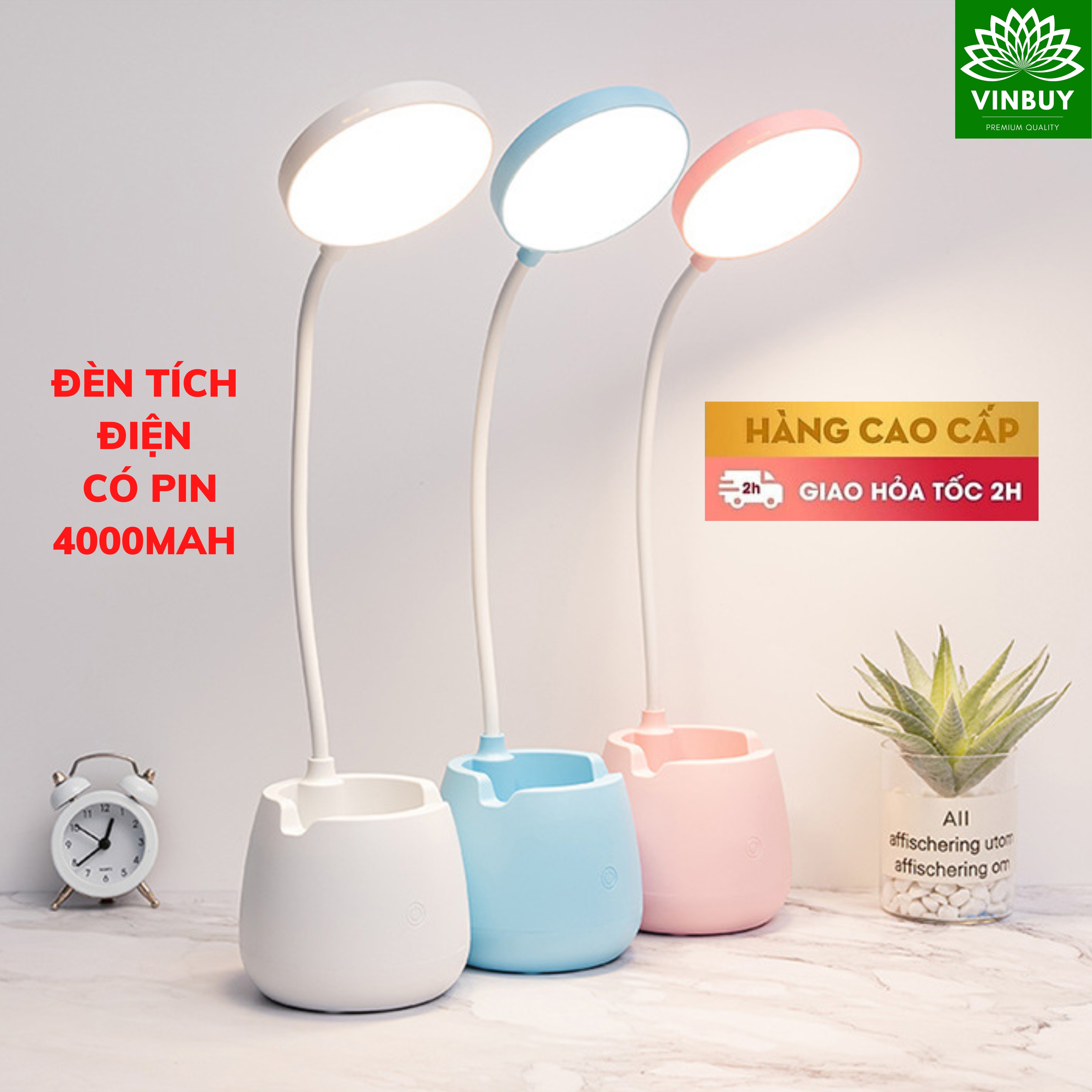 Đèn Học Để Bàn Chống Cận Thị, Đèn Bàn Led Tích Điện Đa Năng 3 Chế Độ Ánh Sáng Hỗ Trợ Đọc Sách, Làm Việc, Decor, Có Pin 4000mah - Hàng Chính Hãng - VinBuy