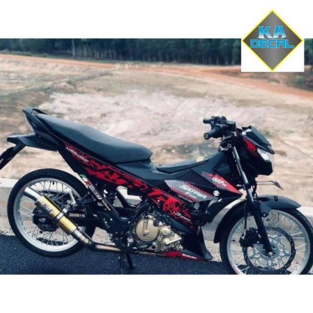 Tem rời Satria đỏ đen tem 3 lớp ko bay màu