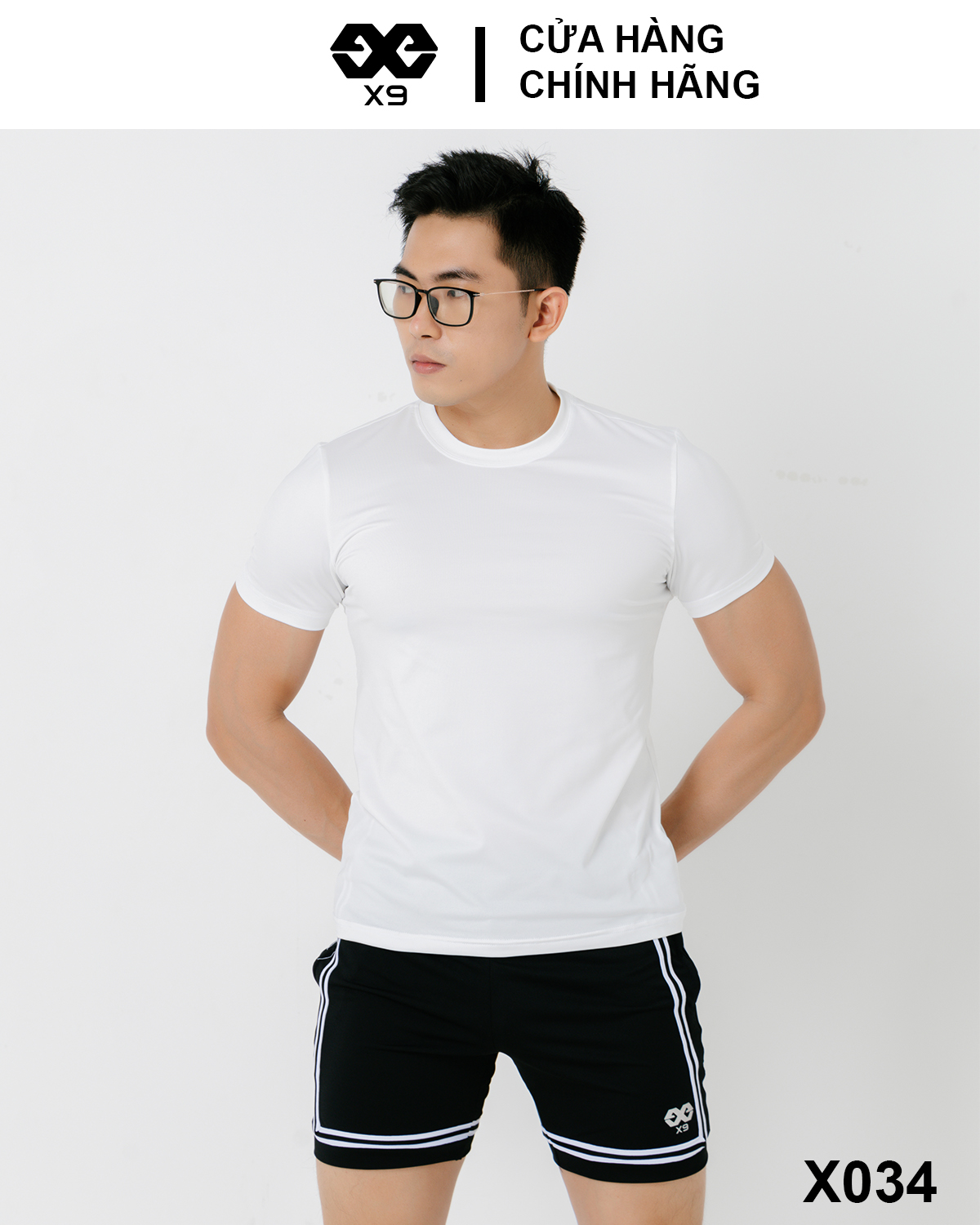 Áo Thun Trơn Nam Cổ Tròn Không Logo Body Tập Gym Thể Thao Chạy Bộ Cotton Thun Lạnh Giữ Nhiệt - X9 Sportswear - X034