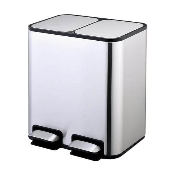 Thùng rác đạp chân đôi Elpheco ELPH7714 50L 2 ngăn 25L + 25L hàng chính hãng