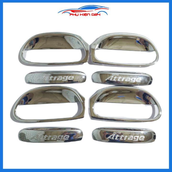 Ốp tay nắm hõm cửa mạ crom Attrage 2015-2016-2017-2018-2019 sáng bóng chống trầy bảo vệ cửa xe ô tô