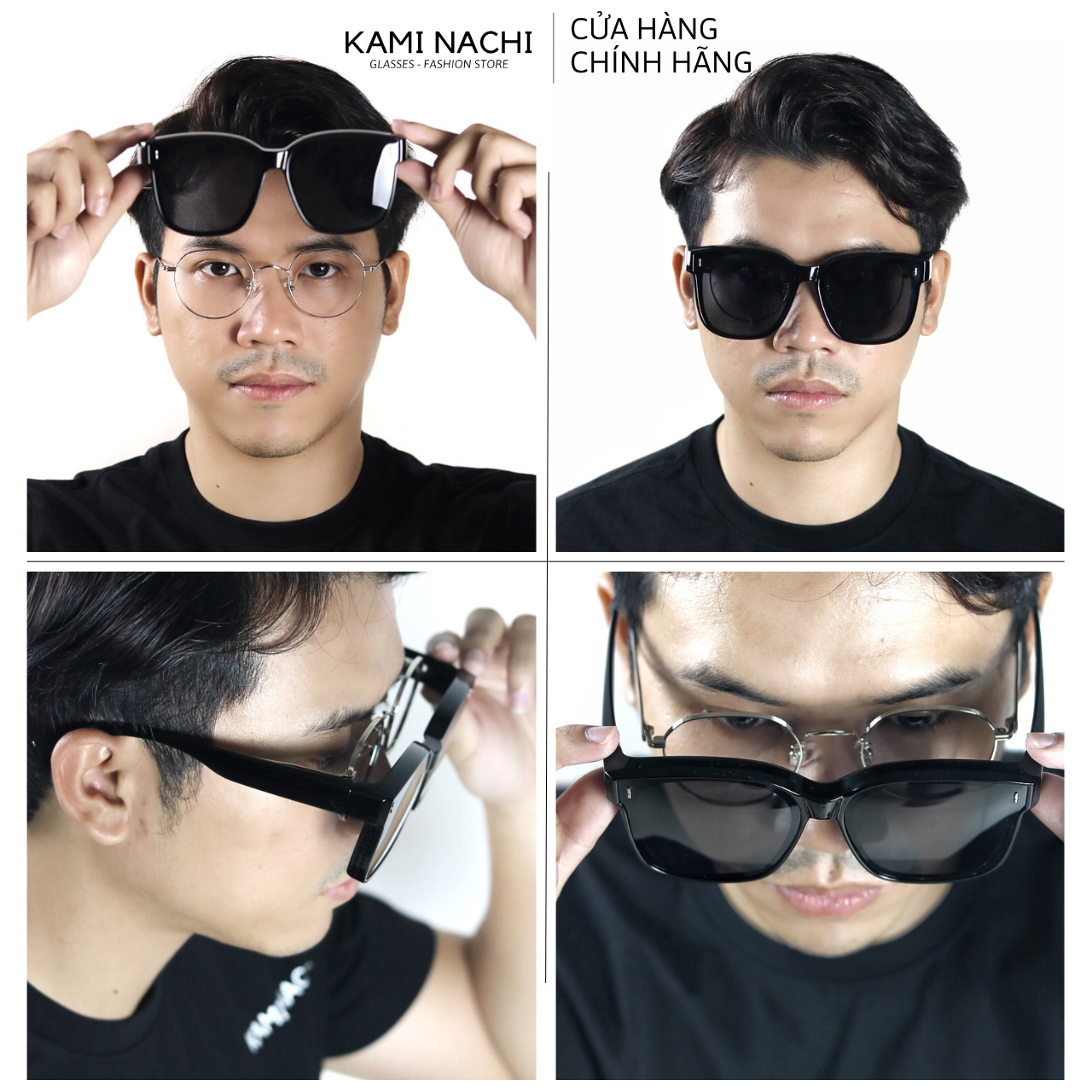 Gọng kính Shield Glasses chống phân cực, chống tia UV, có thể đeo cùng lúc với kính cận KAMI NACHI J10