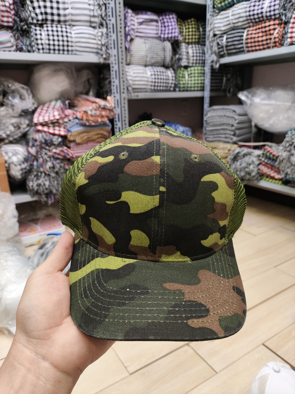 Nón Kết/Mũ Lưỡi Trai Phối Lưới Camo Unisex Non0607 xanh, Kết Cấu Đơn Giản, Màu Sắc Đa Dạng, Kiểu Dáng Năng Động Trẻ Trung.