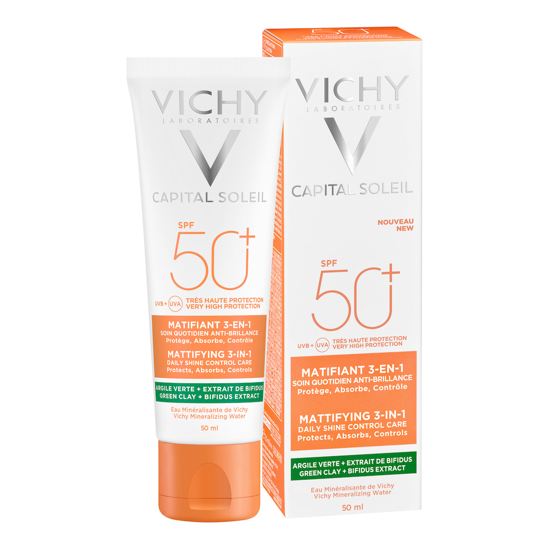 Kem Chống Nắng Vichy Ngừa Sạm Da, Giảm Thâm Nám 50ml Capital Soleil Anti-Dark Spot 3-in-1 Tinted Daily Care SPF 50 UVA + UVB