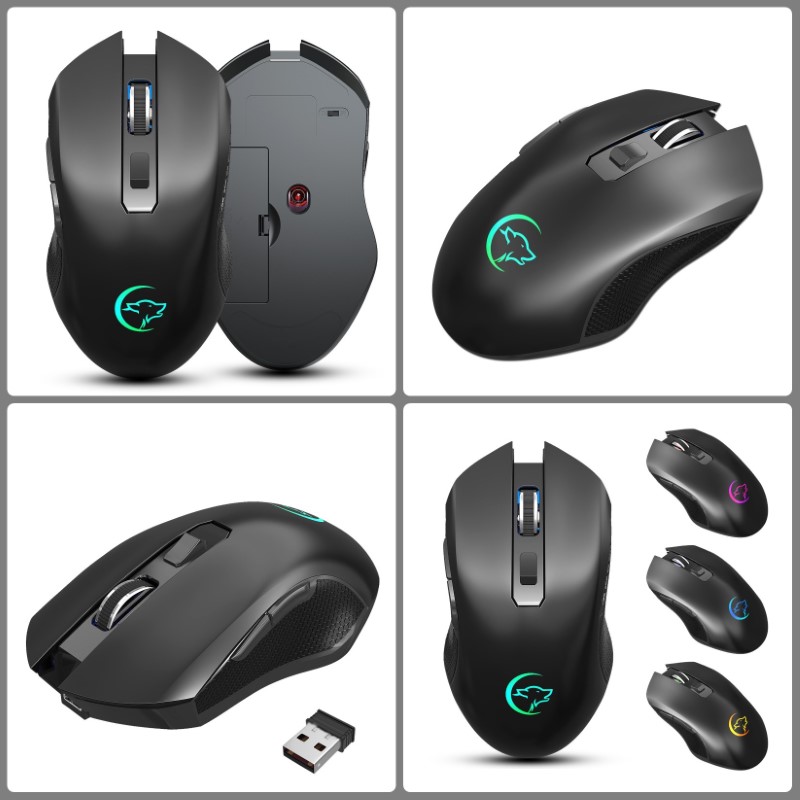Chuột Không Dây Pin sạc Ghost Wolf G851 công thái học chống mỏi cổ tay Cho máy tính laptop hàng nhập khẩu