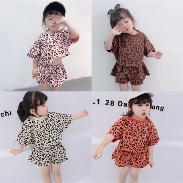 Bộ da beo QC cao cấp bé gái