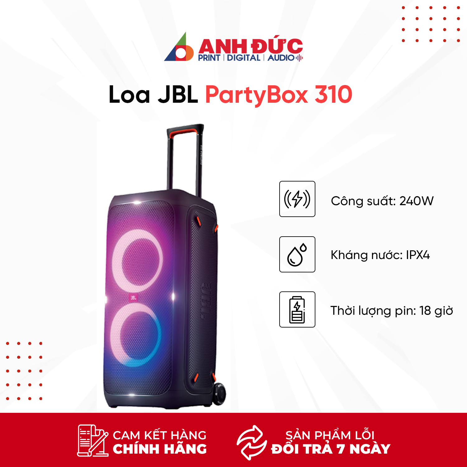 Loa JBL PartyBox 310 - Hàng Chính Hãng