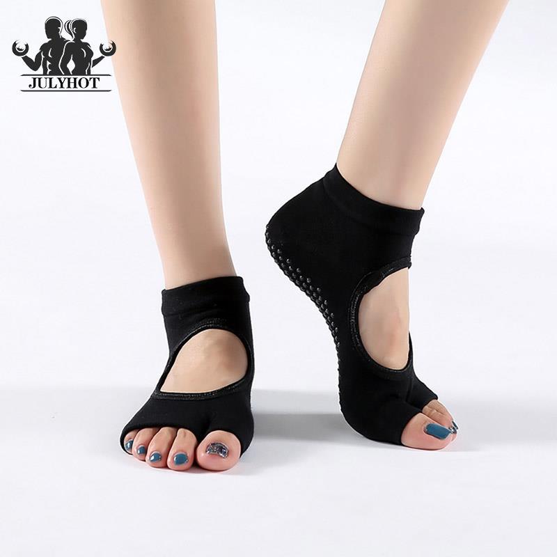 Phụ nữ hai ngón chân yoga vớ không chống trượt Sportpress Pilates Pilates Sock Dry Ballet Professiona Dance Dance Color: Dark Grey