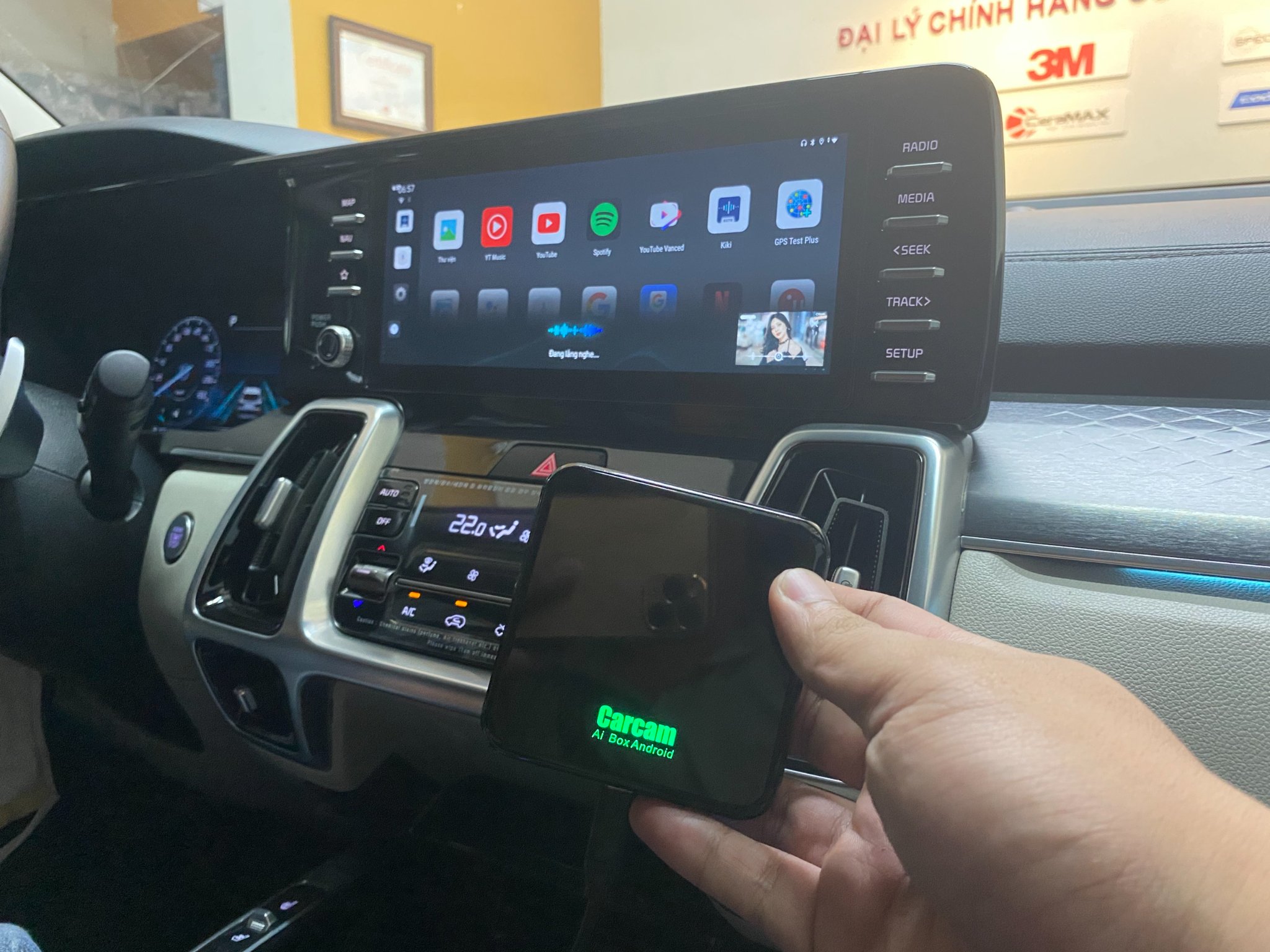 Carplay Box AI Carcam Biến Màn Hình Zin Thành Màn Android Chỉ Cắm USB