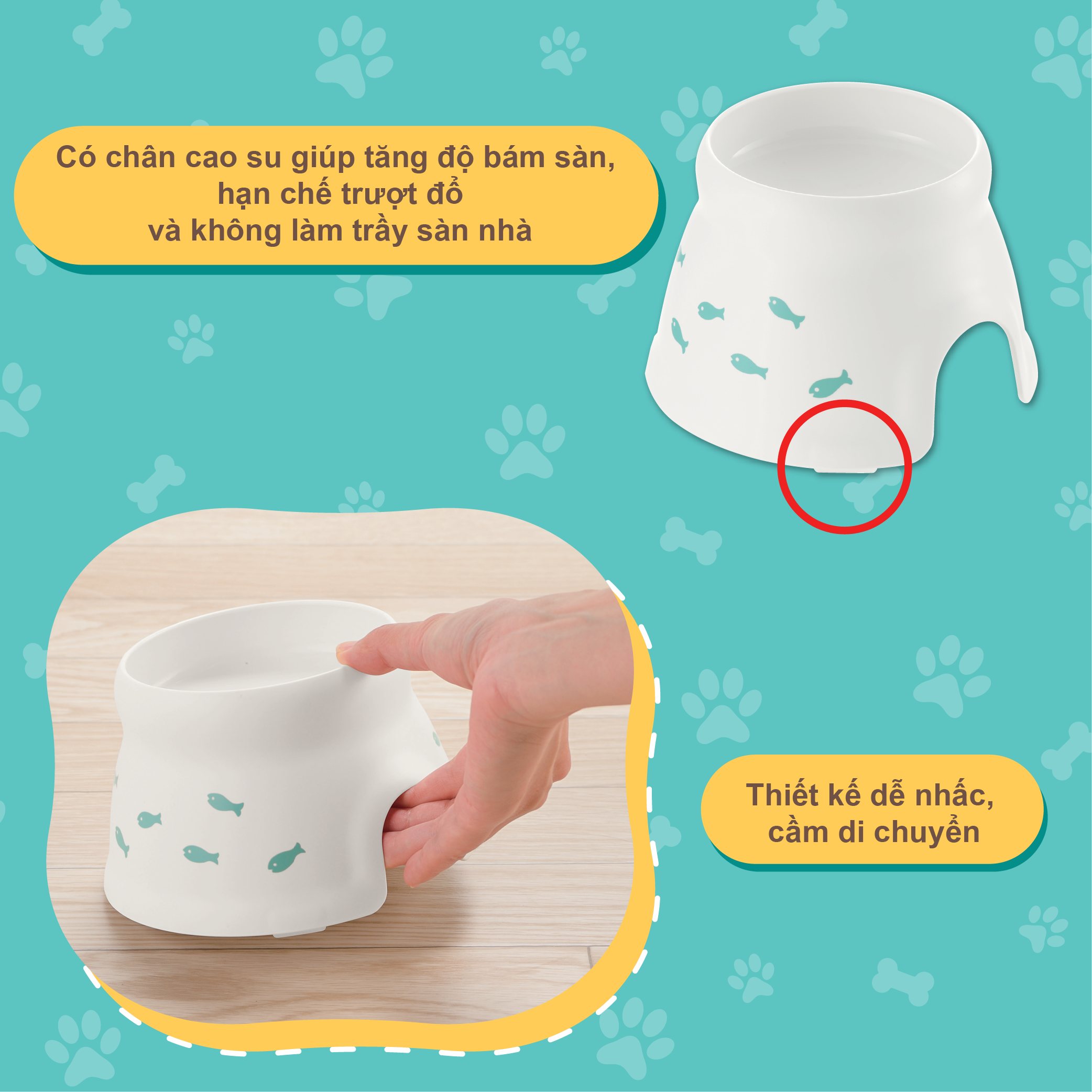 Chén đựng thức ăn cho chó mèo RICHELL Nhật nhiều size | Pet