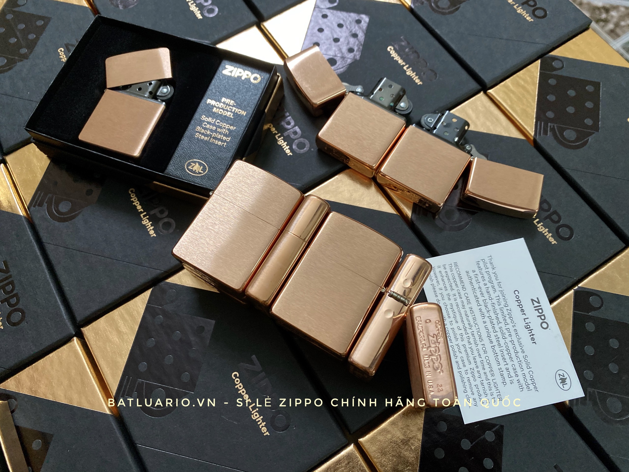 Bật Lửa Zippo 48107 – Zippo Solid Copper – Zippo Copper Case With Black Coated Stainless Steel Insert – Zippo Đồng Đỏ Nguyên Khối 2022
