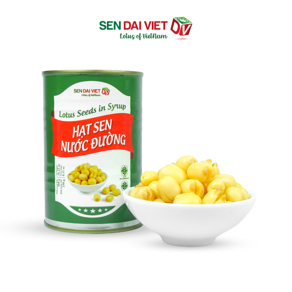 Hạt Sen Nước Đường- Hương Vị Thơm Ngon, Dễ Dàng Sử Dụng, ĐV- Sen Đại Việt- Lon 460g