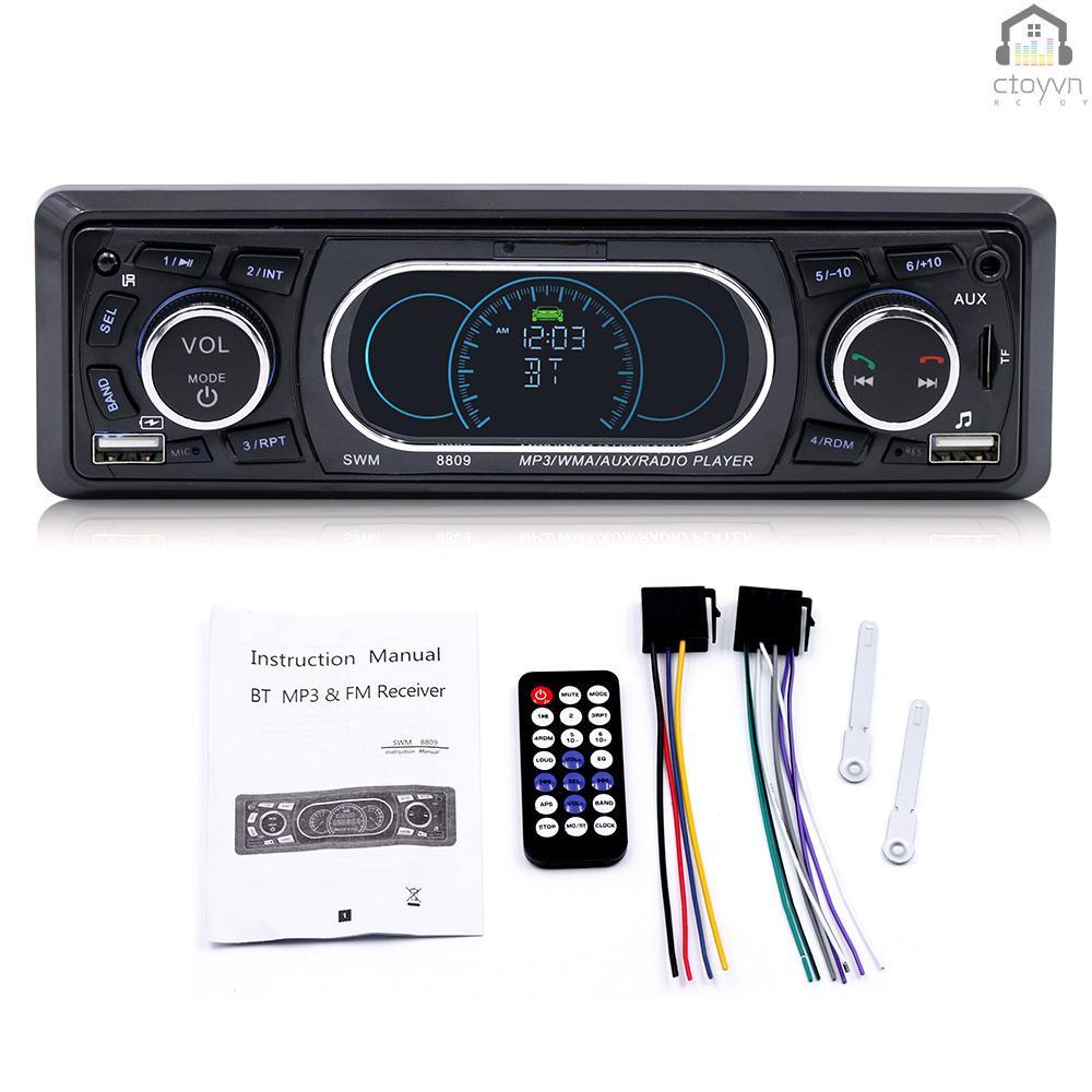 Máy nghe nhạc MP3 SWM 8809 Bluetooth kèm micro và điều khiển từ xa cho xe hơi