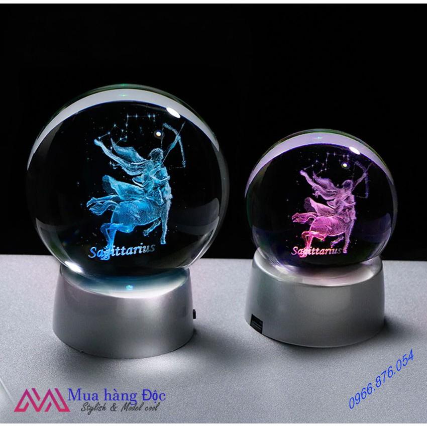 Quà Tặng Sinh Nhật Quả Cầu Pha Lê 3D LED Cung Nhân mã Sagittarus