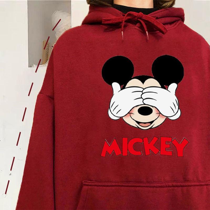 Áo hoodie nỉ in hình Chuột Mickey Disney