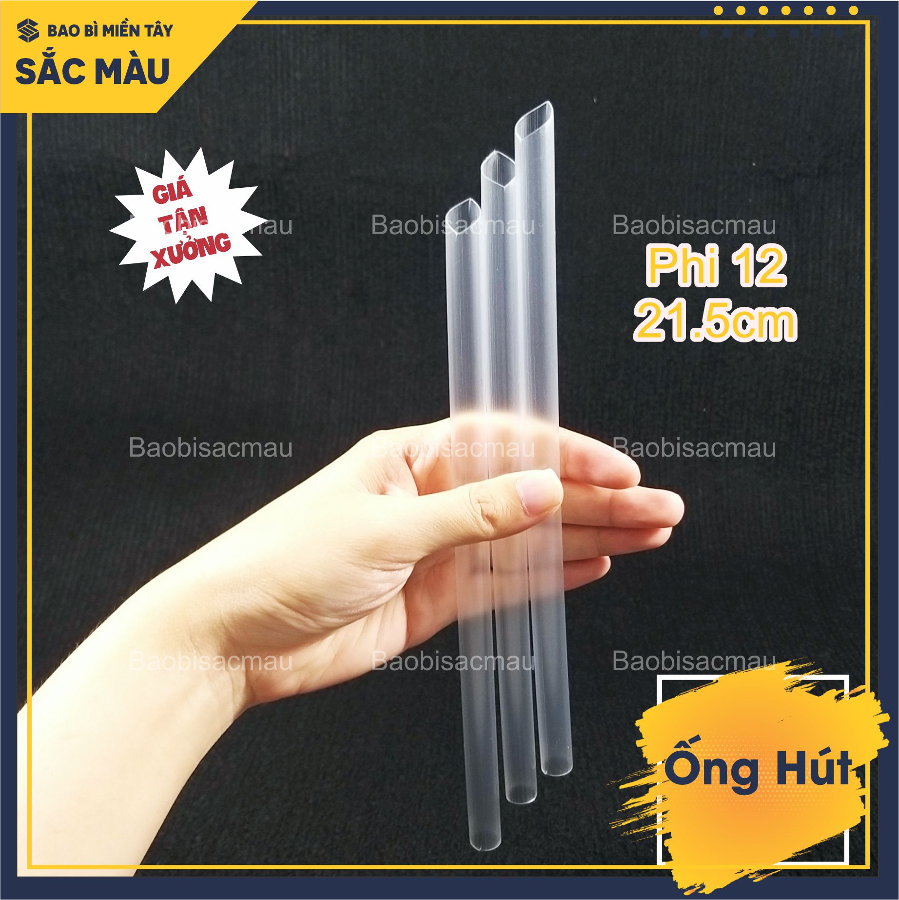 500G Ống hút trà sữa, ống hút cà phê, sinh tố có đầu nhọn 21.5CM