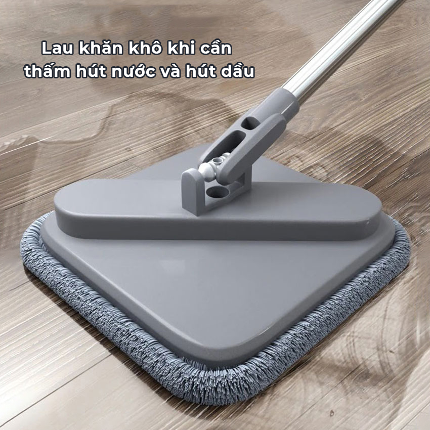 Bộ Cây Lau Nhà 360 Độ Tự Vắt, thiết kế thông minh, có lỗ thoát nước tiện lợi - K1490