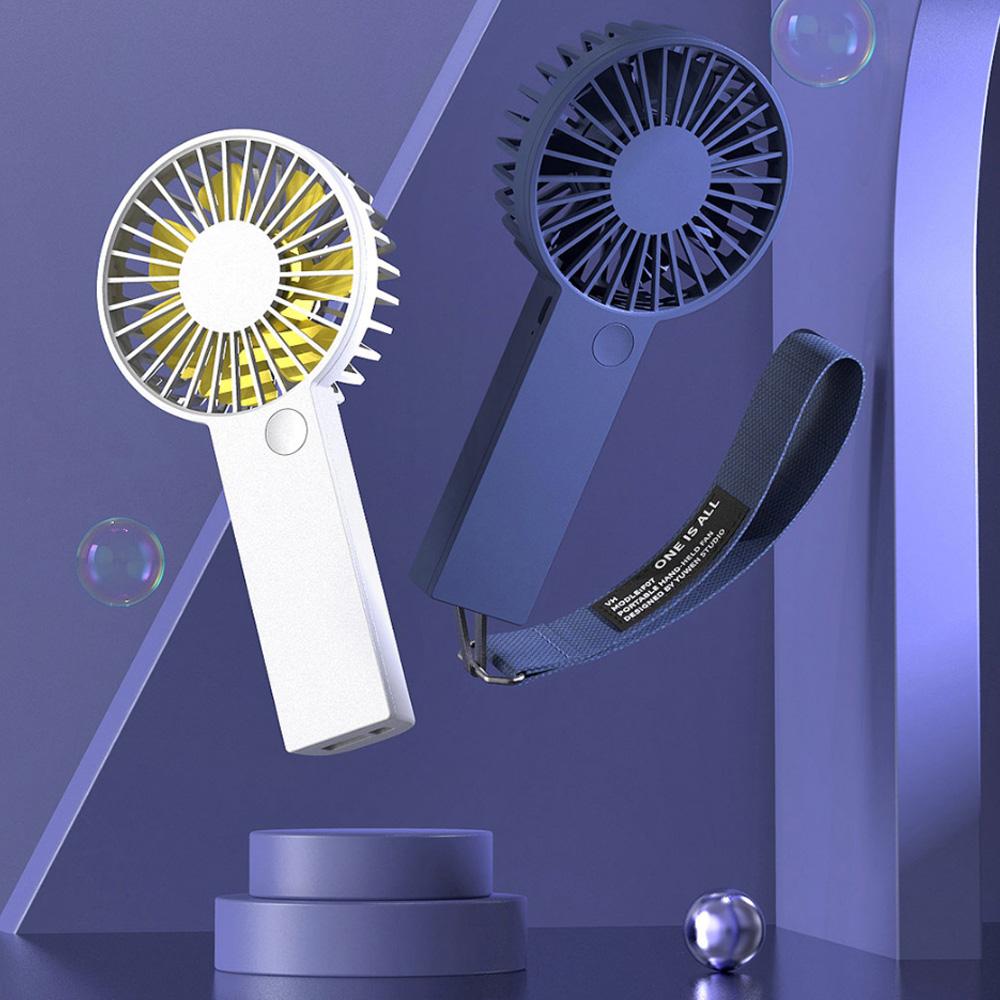VH Mini Handheld Fan Portable Fan w/3 Speed Adjustable/USB Rechargeable Battery/Fashion Lanyard Cooling Face Fan Small
