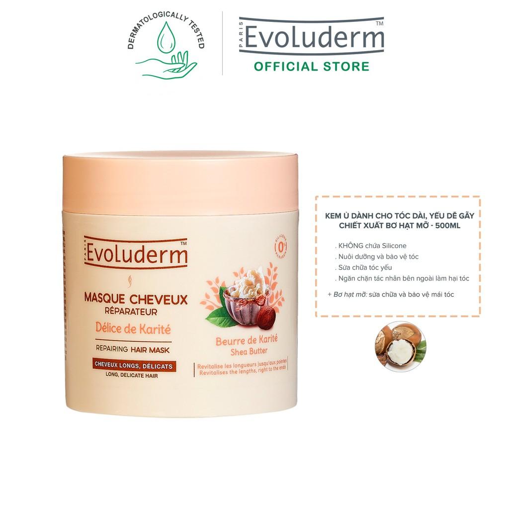 Kem ủ dành cho tóc dài và yếu dễ gãy rụng Evoluderm Masque Cheveux Réparateur Délice de Karité 500ml (17317)