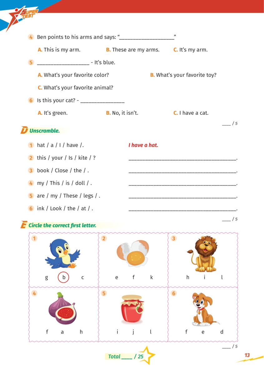 Super Test - Đề Kiểm Tra Nhanh Tiếng Anh Cho Học Sinh Lớp 2_MEGA