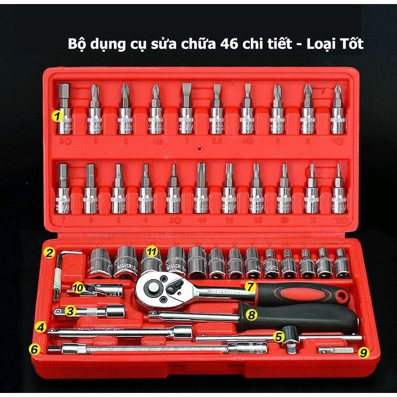 Bộ đồ nghề sửa chữa 46 món - Hộp dụng cụ tháo vặn ốc vít các loại KHUYẾN MÃI SỐC