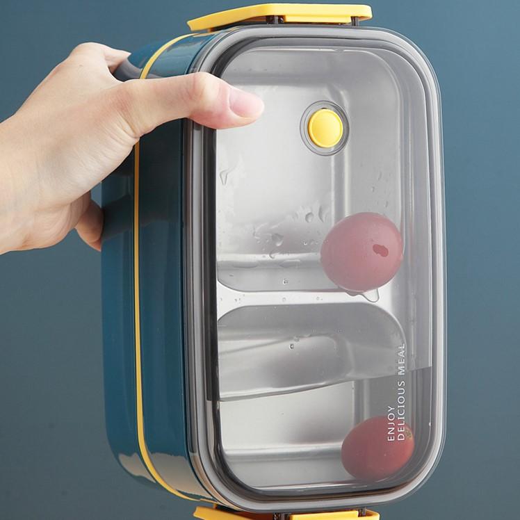 Hộp Cơm Giữ Nhiệt Lúa Mạch 2 Tầng Ruột Inox Bảo Quản Thức Ăn